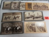 Grouping of (9) Better Stereoview Cards Teddy Roosevelt, San Francisco Earthquake, Etc.