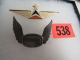 Rare Vintage Delta & Western Airlines Pilot's Wings Badges