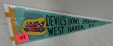 Vintage 1950s Devil's Bowl Speedway Felt Pennant