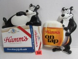 (2) Vintage 1960's Hamm's Beer 3-D Plastic Signs