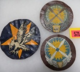 Lot of (3) WWI Leather Squadron Patches