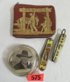 Case Lot of Cowboy Western Items Inc. Paperweight,  Knives and Wallet