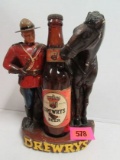 Vintage 1950's Drewry's Beer Chalkware Advertising Display Statue/ Sign