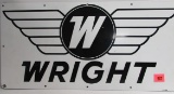 Rare Vintage 1962 Dated Wright Aviation Porcelain Sign 18 x 36