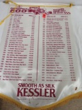 Vintage 1970s Kessler Whiskey Advertising Indy 500 Winners Banner