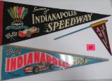 Lot of 3 Vintage 1950s-1960s Indy 500 Felt Pennants