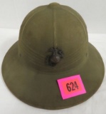 Original WWII US Marines Pith Helmet
