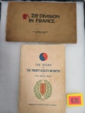 Lot of (2) WWI 28th Division Unit History Soft Cover Books