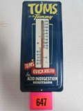 Antique Tums Metal Advertising Thermometer 4 x 9