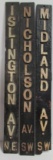 (3) Antique Embossed Cast Iron Street Signs 30