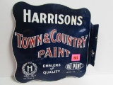 Antique Town & Country Paint Dbl. Sided Porcelain Flange Sign