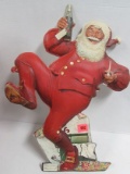 Vintage 1960's Pepsi Cola 3-D Plastic Santa Claus Sign 25 x 32