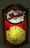 Excellent Stroh's Beer Advertising Lighted Motion Clock