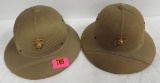 Lot of (2) WWII US Marine Corp Pith Helmets