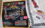 Vintage 1960s Indy 500 Pillow Cover and 1970s Indy 500 Scarf