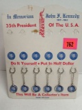 Vintage 1960's John F. Kennedy in Memorium Key Chain Store Display