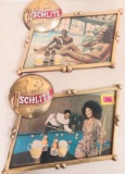 Pair of  Dated 1975 Schlitz Beer Advertising Signs