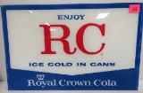 Vintage 1950s-1960s RC Royal Crown Cola Lexan Advertising Sign