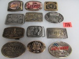 Collection (12) Vintage Belt Buckles USAC, Automobile/ Gas, Racing