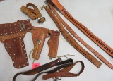 Grouping of Vintage Cap Gun Belts, Holsters, Misc.