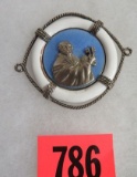 Vintage St. Peter the Fisherman Sterling Silver Enameled Medallion.