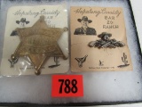 (2) 1950 Hopalong Cassidy Badges Both Mint on Card