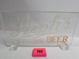 Vintage 1960's Stroh's Lucite Advertising Sign 6 x 12