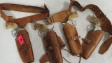 Group of (4) Vintage Mattel Fanner 50 Cap Guns in Holsters - Non-working