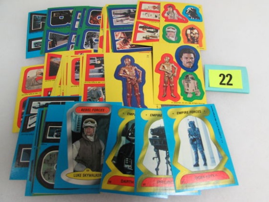 Lot (50) Vintage 1980 Topps Star Wars Empire Strikes Back Sticker Insert Cards