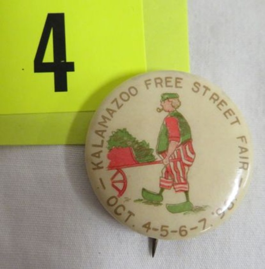 Rare Whitehead And Hoag 1898 Kalamazoo Free Street Fair Pin Back Button