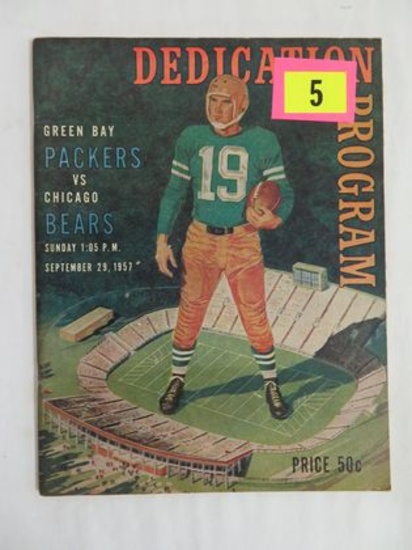 1957 Green Bay Packers Vs. Chicago Bears Program Book