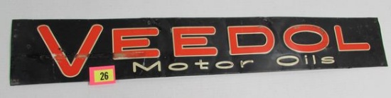 Antique Veedol Motor Oil Embossed Metal Sign 5 X 35"