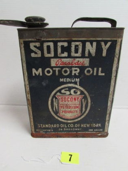 Antique Socony 1 Gallon Motor Oil Can