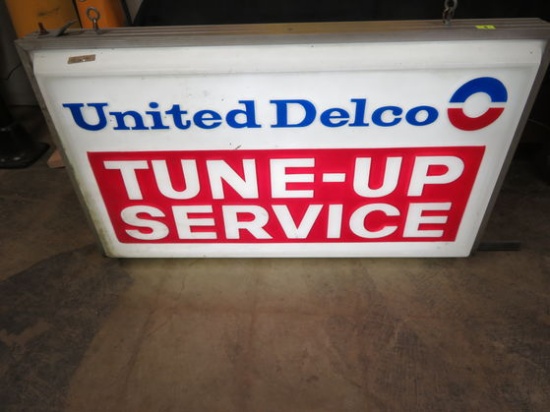 Contemporary Delco Service Station Double Sided Light Up Can Sign