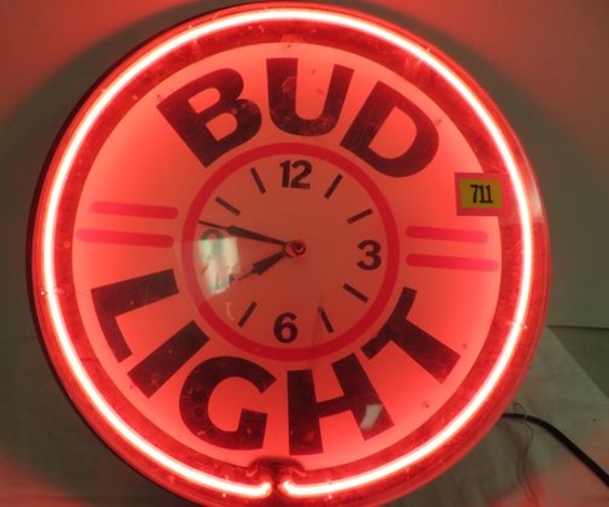 Vintage Bud Light 19" Neon Wall Clock