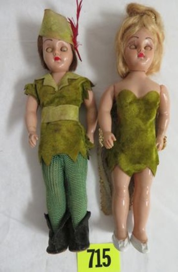 Occupied Japan Peter Pan & Tinkerbell Dolls