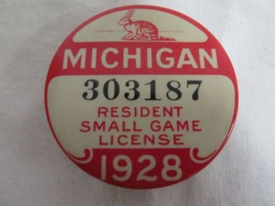 Antique 1928 Michigan Small Game Hunting License