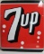 Antique 7-Up Soda Porcelain Sign 30.5 x 36
