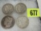 (4) Carson City Morgan Silver Dollars 1878-CC, 1878-CC, 1878-CC, 1890-CC.