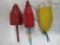 Lot of (3) Vintage Wood or Cork Buoys / Floats