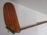 Antique Wood and Brass Sailboat Rudder