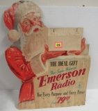 Vintage Emerson Radios Santa Claus Easel Back Store Display