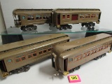 Pre-War Lionel Mohave Passenger Car Set # 418, 419, 490, 431 Standard Gauge