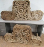 Lot of (2) 18th -19th Century Well Carved Ornate Maritime Ship Panels