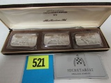 Rare 1973 Secretariat (Triple Crown Winner) .999 Silver Ingot Bar Set