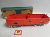 MTH/ American Flyer Tin Plate Standard Gauge Cars #4017 Gondola, #4018 Box Car