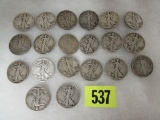 (20) Walking Liberty Silver Half Dollars