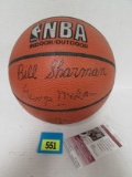 George Mikan / Bill Sharman NBA Hall Of Famers Signed Basketball w/ JSA COA