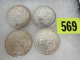 (4) Morgan Silver Dollars. 1903, 1921, 1889, 1896