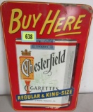 Vintage Chesterfield Cigarettes Embossed Metal Sign